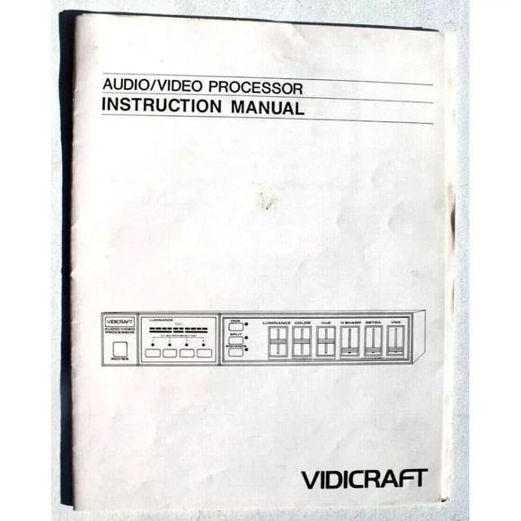 Vintage Audio / Video Processor Instruction Manual VIDICRAFT - Picture 1 of 4